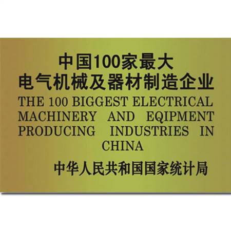 中国100家最大电气机械及器材制造企业